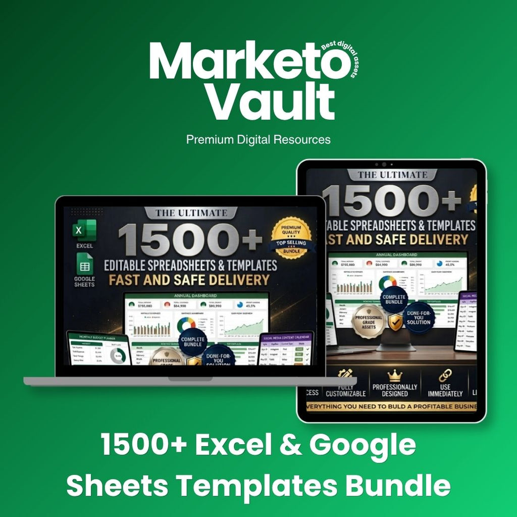 1500+ Excel & Google Sheets Templates Bundle – Cover
