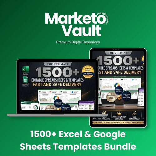 1500+ Excel & Google Sheets Templates Bundle – Cover
