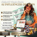 AI Influencer Guide | Create Your AI Twin & AI Content Creator | Canva Templates on marketovault.com