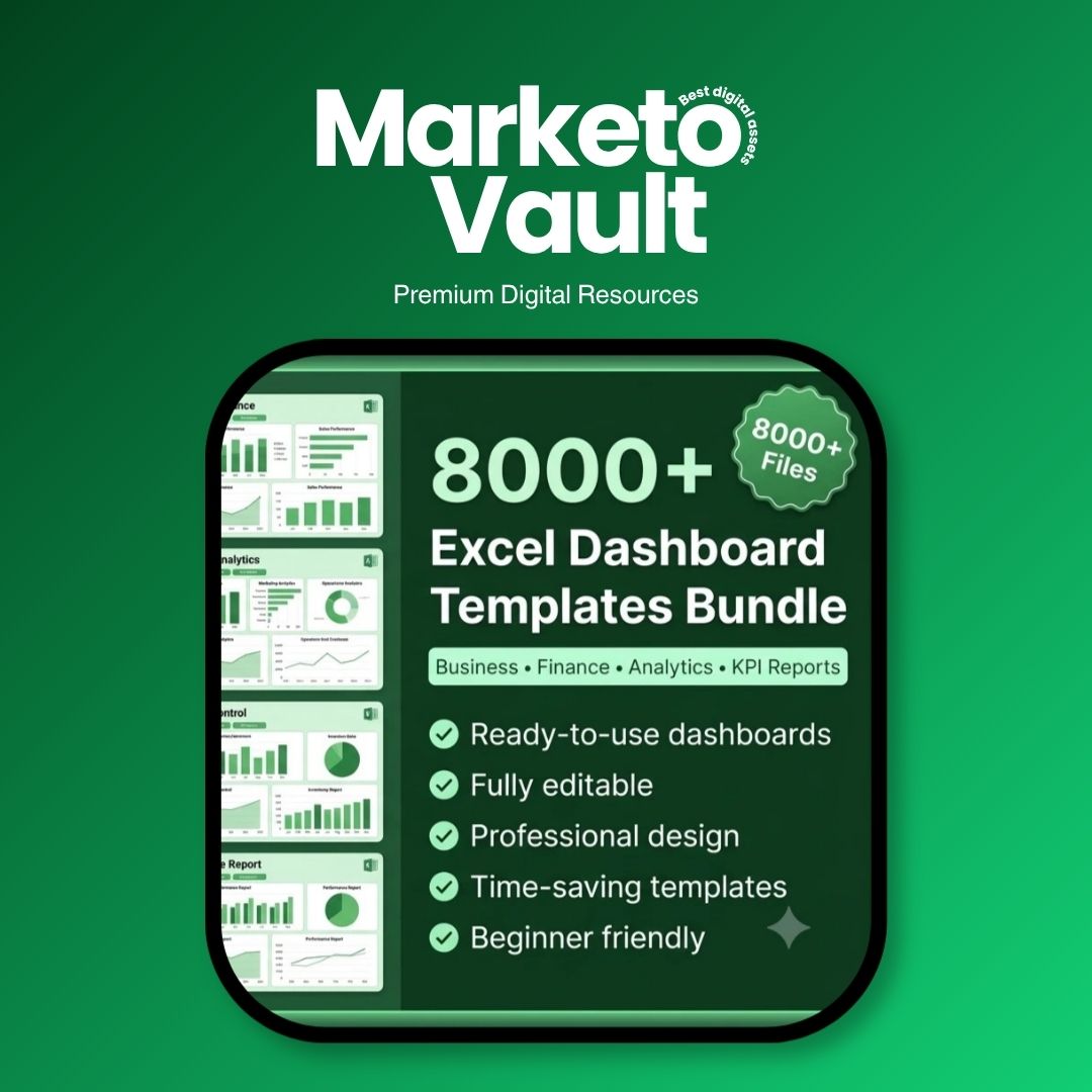 Excel KPI dashboard template with interactive charts and business metrics