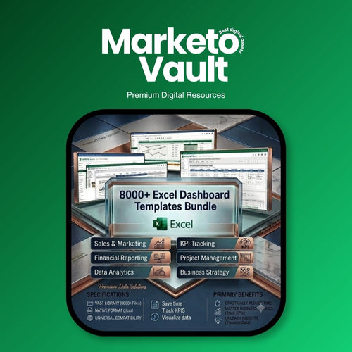Overview of the 8000+ Excel Dashboard Templates Bundle with business reporting dashboards